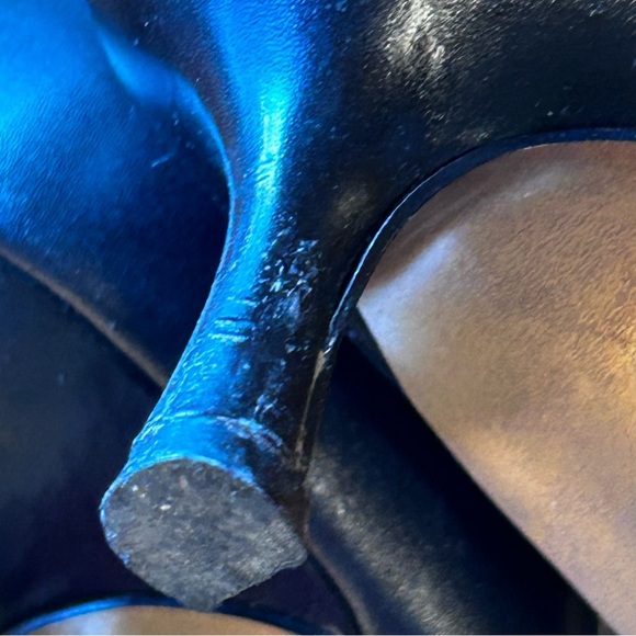 Ellen Tracy Esther Pointed Toe d’Orsay Heel Black Leather Vintage Pattern Sz 6.5 - Picture 10 of 14